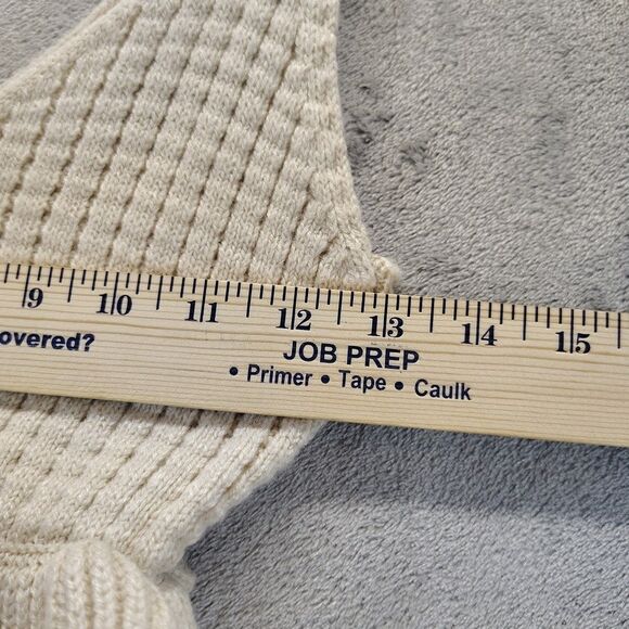 Unbranded Womens Cream Ivory Knit Cropped Peplum Crochet Tank Top Size S Boho - Picture 4 of 8